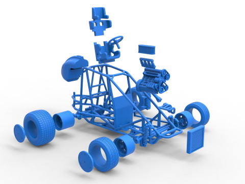 Midget car Base Scale 1 to 25 3D Print Model