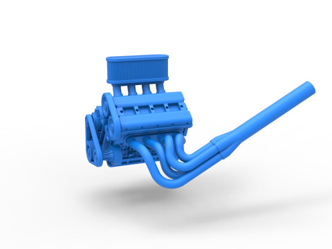 Engine of Midget car Scale 1 to 25 3D Print Model