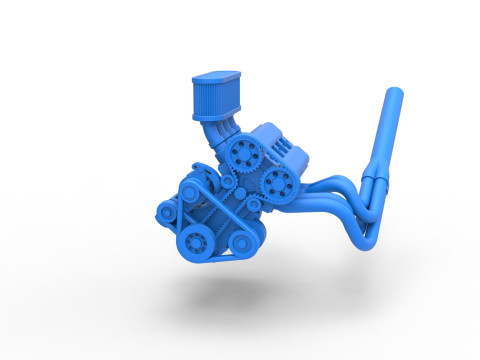 Engine of Midget car Scale 1 to 25 3Dプリントモデル