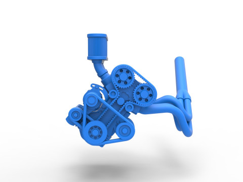 Engine of Midget car Scale 1 to 25 3Dプリントモデル