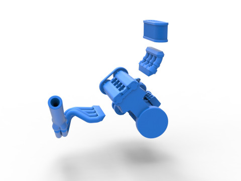 Engine of Midget car Scale 1 to 25 3Dプリントモデル