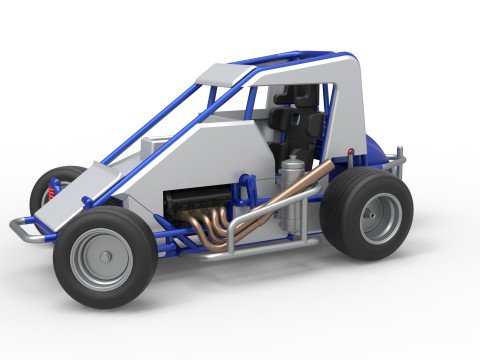 Midget car while turning Scale 1 to 25 Modelo de Impressão 3D