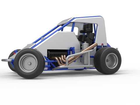 Midget car while turning Scale 1 to 25 Model do druku 3D