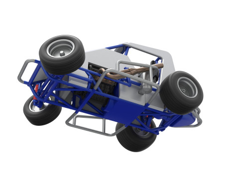 Midget car while turning Scale 1 to 25 Model do druku 3D