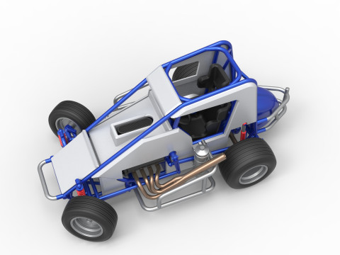Midget car while turning Scale 1 to 25 Model do druku 3D