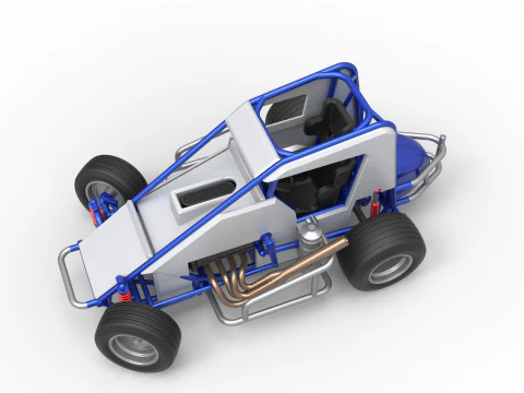 Midget car while turning Scale 1 to 25 3D Print Model