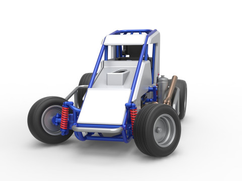 Midget car while turning Scale 1 to 25 Model do druku 3D