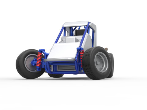 Midget car while turning Scale 1 to 25 Model do druku 3D