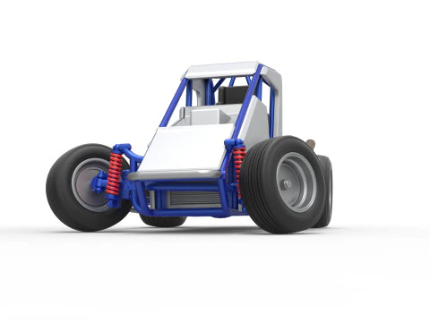Midget car while turning Scale 1 to 25 3D Print Model