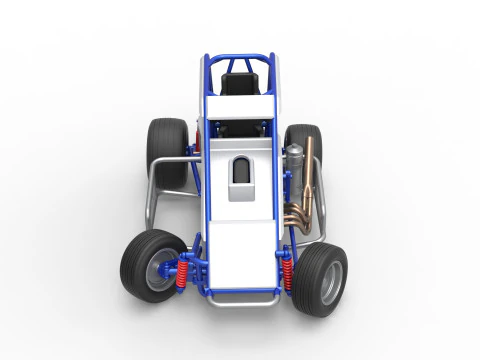 Midget car while turning Scale 1 to 25 3D Print Model