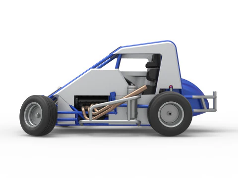 Midget car while turning Scale 1 to 25 3D Print Model