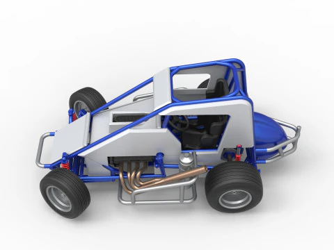 Midget car while turning Scale 1 to 25 3D Print Model
