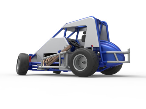 Midget car while turning Scale 1 to 25 Model do druku 3D