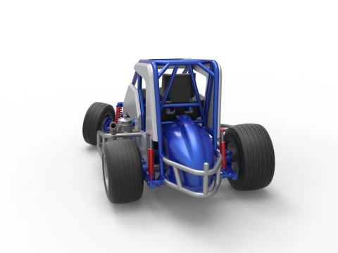 Midget car while turning Scale 1 to 25 3D Print Model