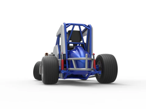 Midget car while turning Scale 1 to 25 3D Print Model
