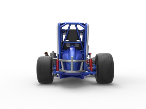 Midget car while turning Scale 1 to 25 Model do druku 3D