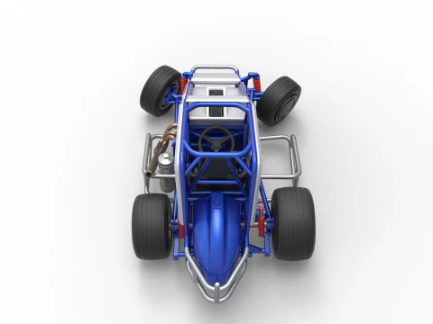 Midget car while turning Scale 1 to 25 3D Print Model