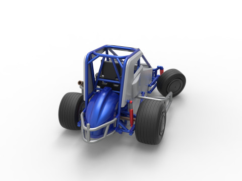 Midget car while turning Scale 1 to 25 Model do druku 3D