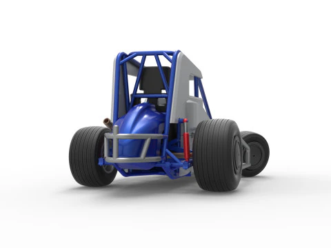 Midget car while turning Scale 1 to 25 3D Print Model