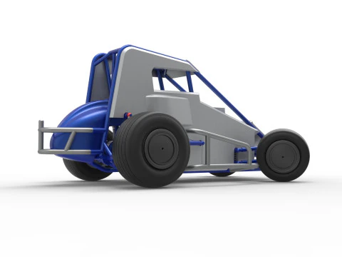 Midget car while turning Scale 1 to 25 3D Print Model