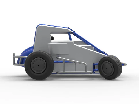 Midget car while turning Scale 1 to 25 3D Print Model
