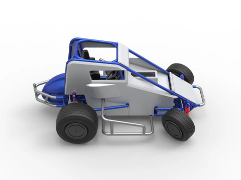 Midget car while turning Scale 1 to 25 3D Print Model