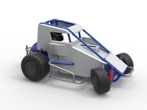Midget car while turning Scale 1 to 25 Model do druku 3D