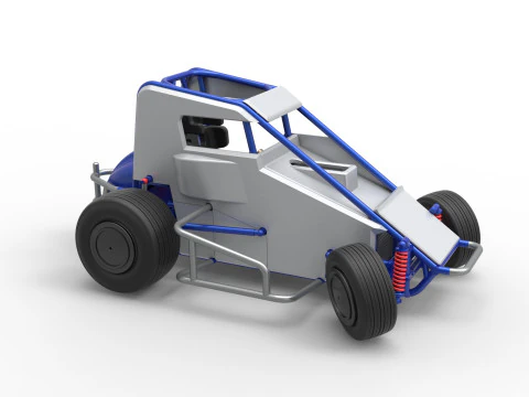 Midget car while turning Scale 1 to 25 3D Print Model