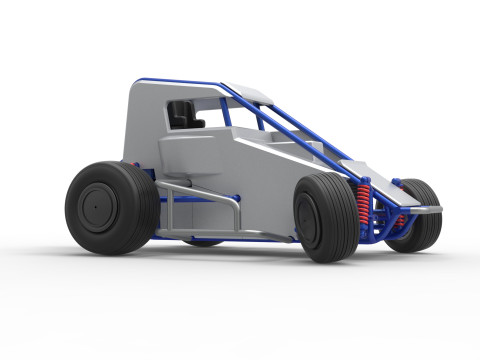 Midget car while turning Scale 1 to 25 Model do druku 3D