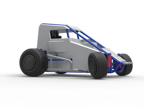 Midget car while turning Scale 1 to 25 3D Print Model