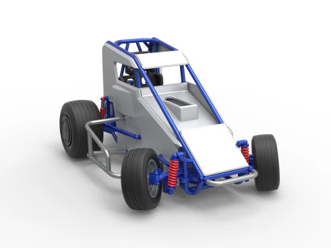 Midget car while turning Scale 1 to 25 3D Print Model