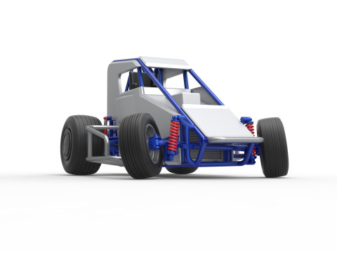 Midget car while turning Scale 1 to 25 Model do druku 3D