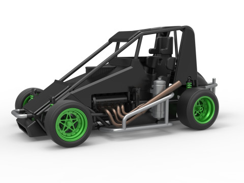 Pavement Midget car Scale 1 to 25 Modelo de Impressão 3D