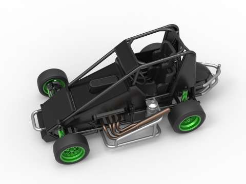 Pavement Midget car Scale 1 to 25 3D Принт Модель
