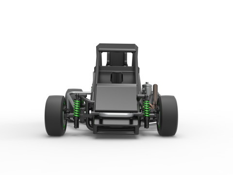 Pavement Midget car Scale 1 to 25 3D Принт Модель