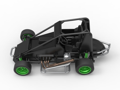 Pavement Midget car Scale 1 to 25 3D Принт Модель