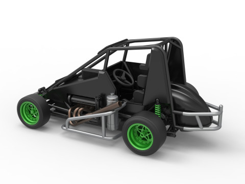 Pavement Midget car Scale 1 to 25 3D Принт Модель