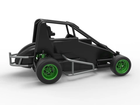 Pavement Midget car Scale 1 to 25 3D Print Model