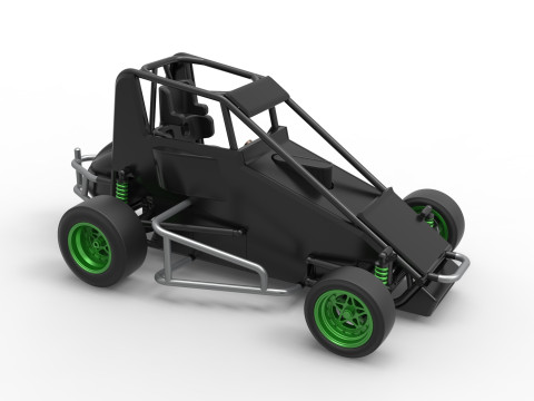 Pavement Midget car Scale 1 to 25 3D Принт Модель