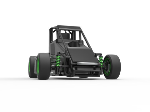 Pavement Midget car Scale 1 to 25 3D Принт Модель