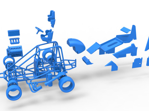 Pavement Midget car Scale 1 to 25 3D Принт Модель