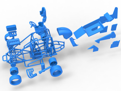 Pavement Midget car Scale 1 to 25 3D Принт Модель