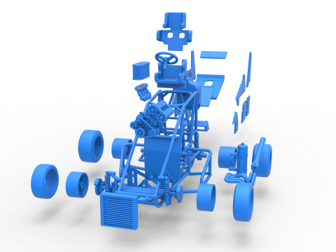 Pavement Midget car Scale 1 to 25 3D Принт Модель