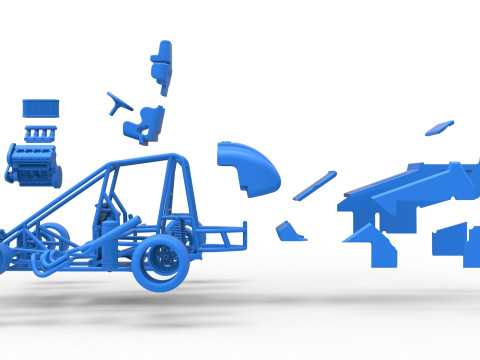Pavement Midget car Scale 1 to 25 3D Принт Модель