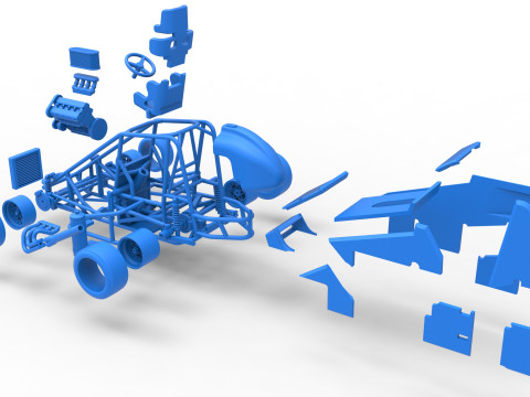 Pavement Midget car Scale 1 to 25 3D Принт Модель