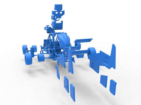 Pavement Midget car Scale 1 to 25 3D Принт Модель