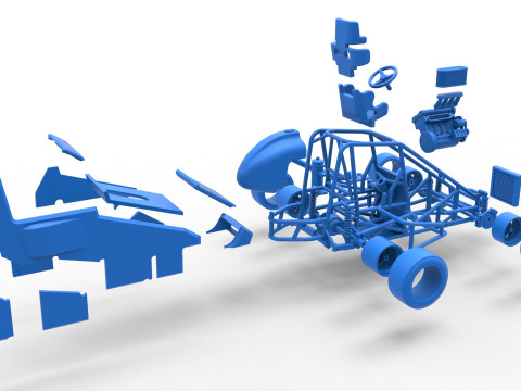 Pavement Midget car Scale 1 to 25 3D Принт Модель