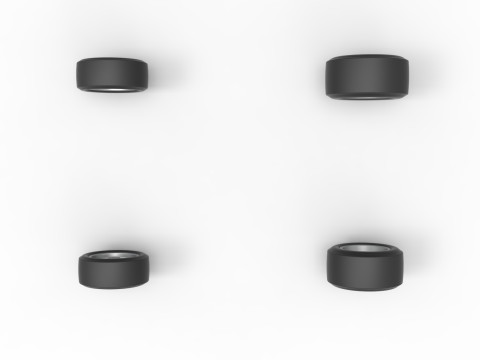Wheel set of Pavement Midget car Scale 1 to 25 3D Принт Модель