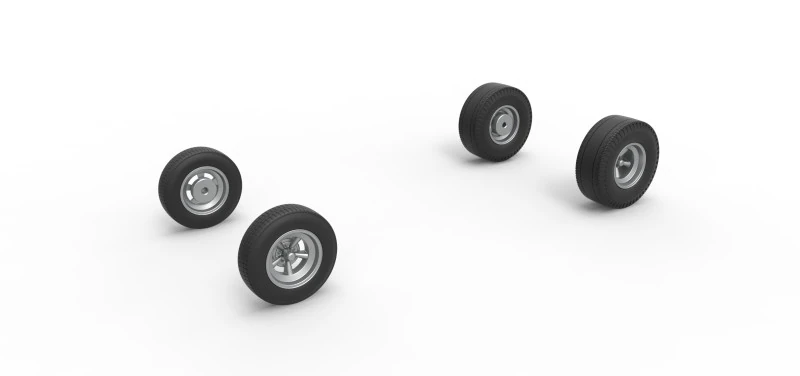 Wheel Set of Gasser Scale 1 to 25 3D Print Model .c4d .max .obj .3ds .fbx .stl .blend 