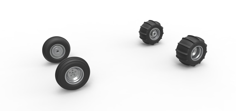 Wheel Set of water pumper Sand buggy Version 2 Scale 1 to 25 3D in 3DExport